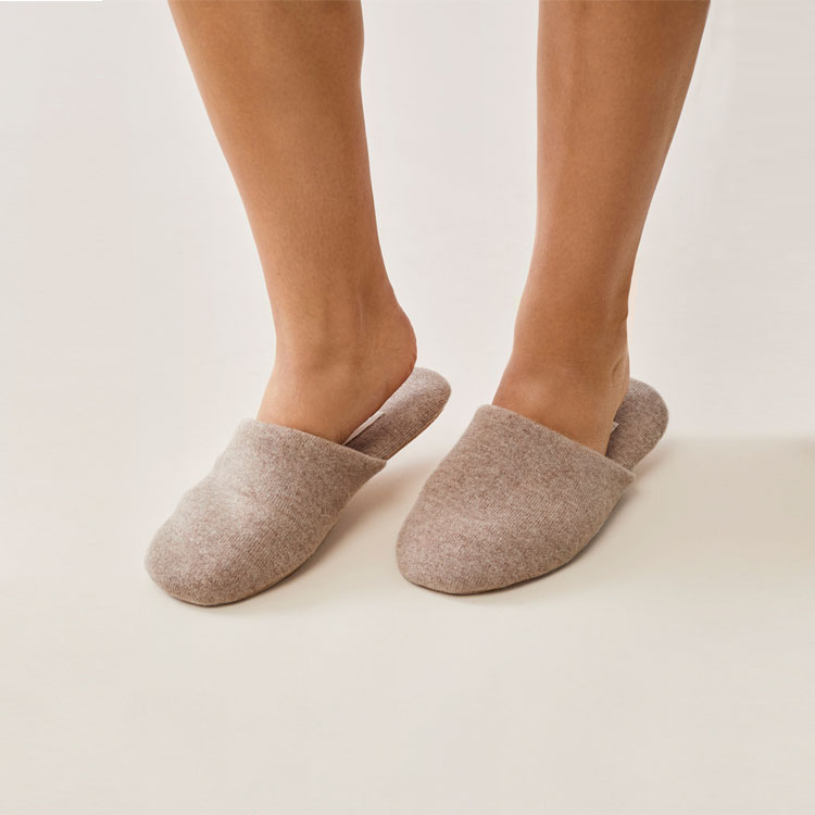 Plain Knitted Cashmere Slippers