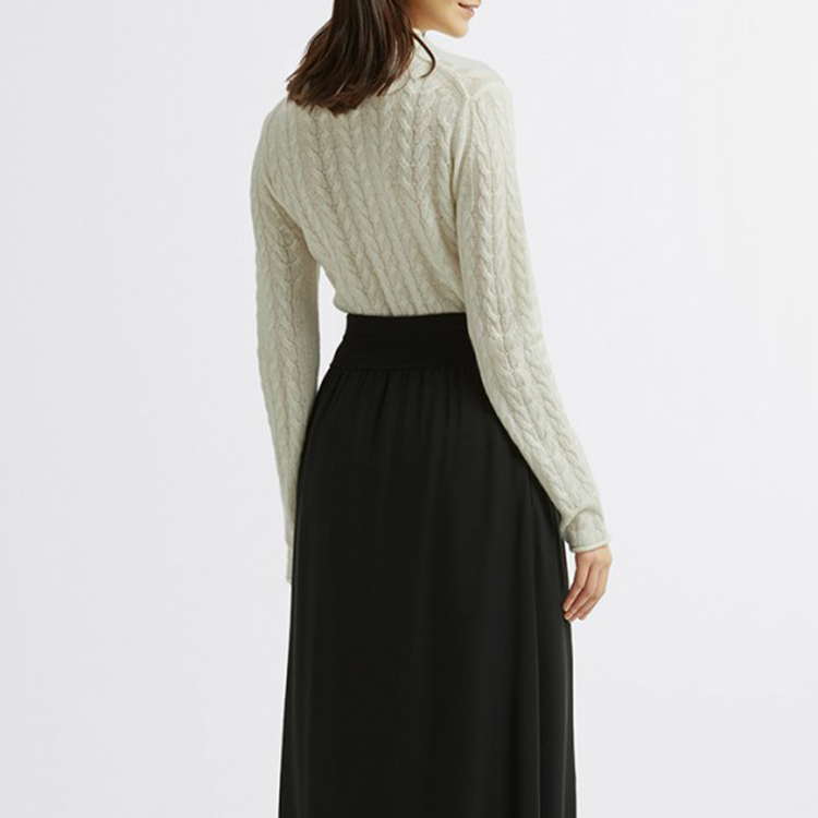 Cable Knitted Turtleneck Cashmere Sweater