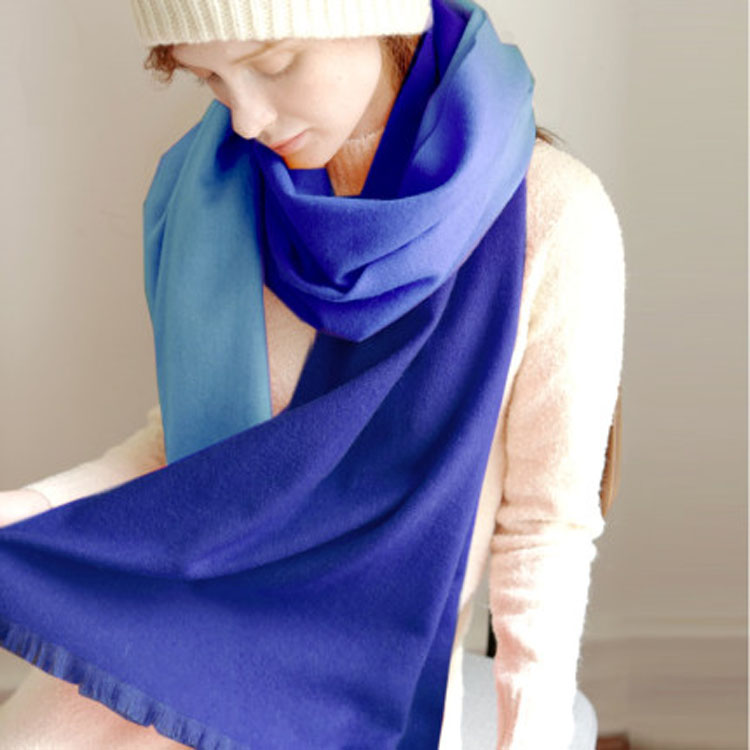 There Colors Dip Dye Wool Scarf
