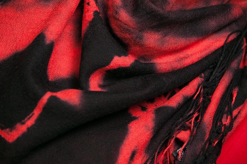 Geometric Pattern Tie Dye Cashmere Scarf