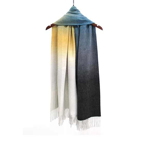 Large Gradient Color Cashmere Shawl 