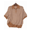 Women 100% merino wool striped Polo shirt