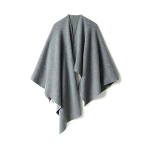 Lady Plain Knitted Cashmere Poncho