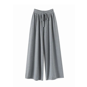 Lady Casual Wide Leg Cashmere Pants