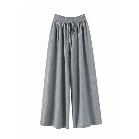 Lady Casual Wide Leg Cashmere Pants