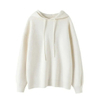 Thick plain cashmere hoodie sweater