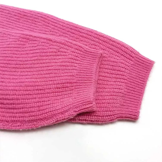 Women V Neck Lantern Sleeve cashmere Sweater