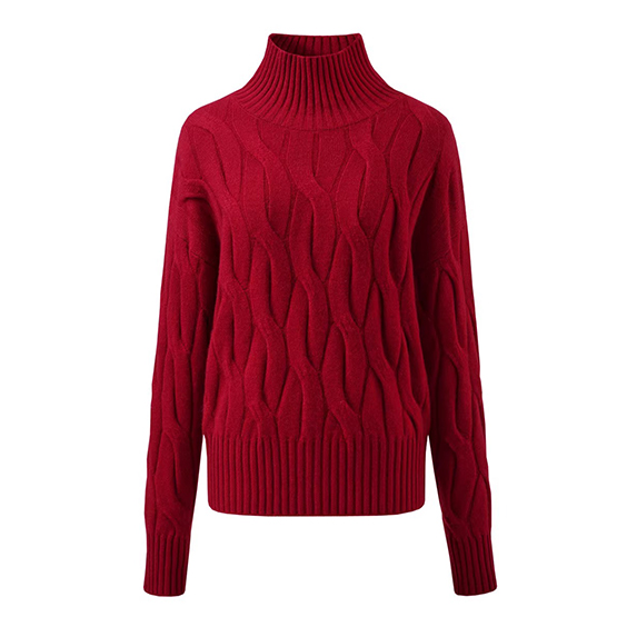 Women turtleneck Crinkle sweater