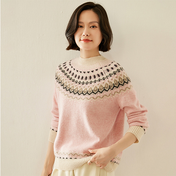 Women's Imfield cashmere fair isle pattern sweater Pullover