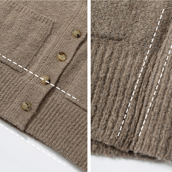Ma&szlig;geschneiderte Damen-Kaschmir-Strickjacke mit lockerer Passform und V-Ausschnitt, Inner Mongolia Pure Cashmere Knit Sweater Factory OEM