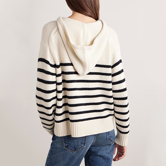 Naiset pitsi raidallinen Mongolia Cashmere Pullover huppari