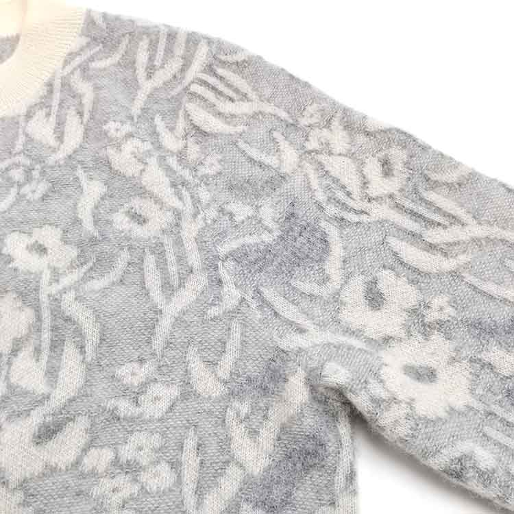 Artistic Women Jacquard Crew Neck Cardigan 6