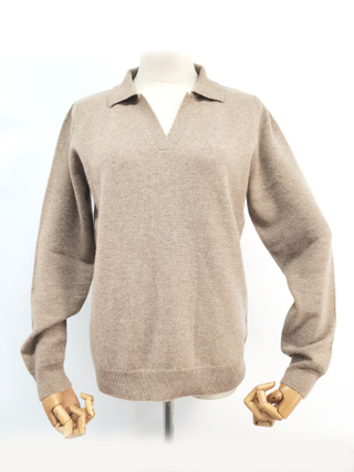 Women Cashmere Polo Sweater