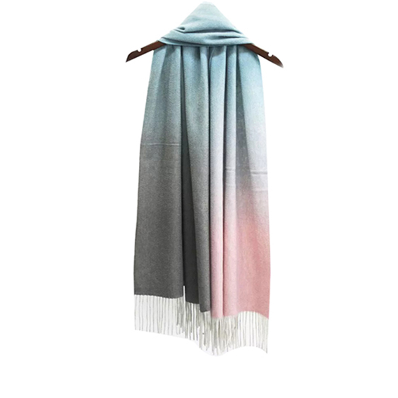 Large Gradient Color Cashmere Shawl 