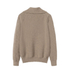 High Neck Zip-Up Cashmere Pullover 