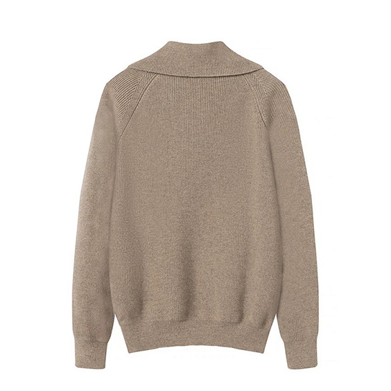 High Neck Zip-Up Cashmere Pullover 