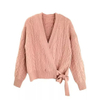 Ballet Style Women V Neck Cable Knit Cardigan