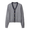 Single Breasted V-Neck cashmere wool Cardigan