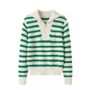 Striped Women Half Zip kint cashmere Sweater