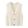 Womens Mongolian Cashmere V-Neck Cardigan Fisherman Sweater Vest