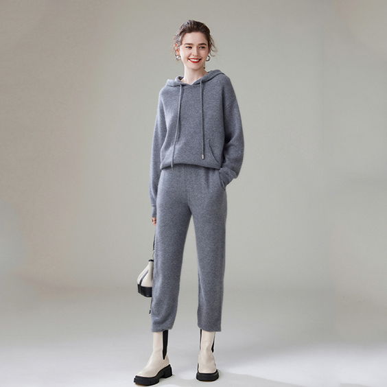 Cashmere Hoodie And Jogger Set For Women