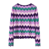 Women’s Striped Cashmere Sweater – Multicolor Crew Neck Jumper Pullover