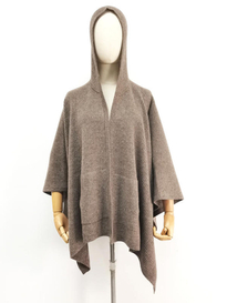 English Rib Cashmere Hooded Shawl