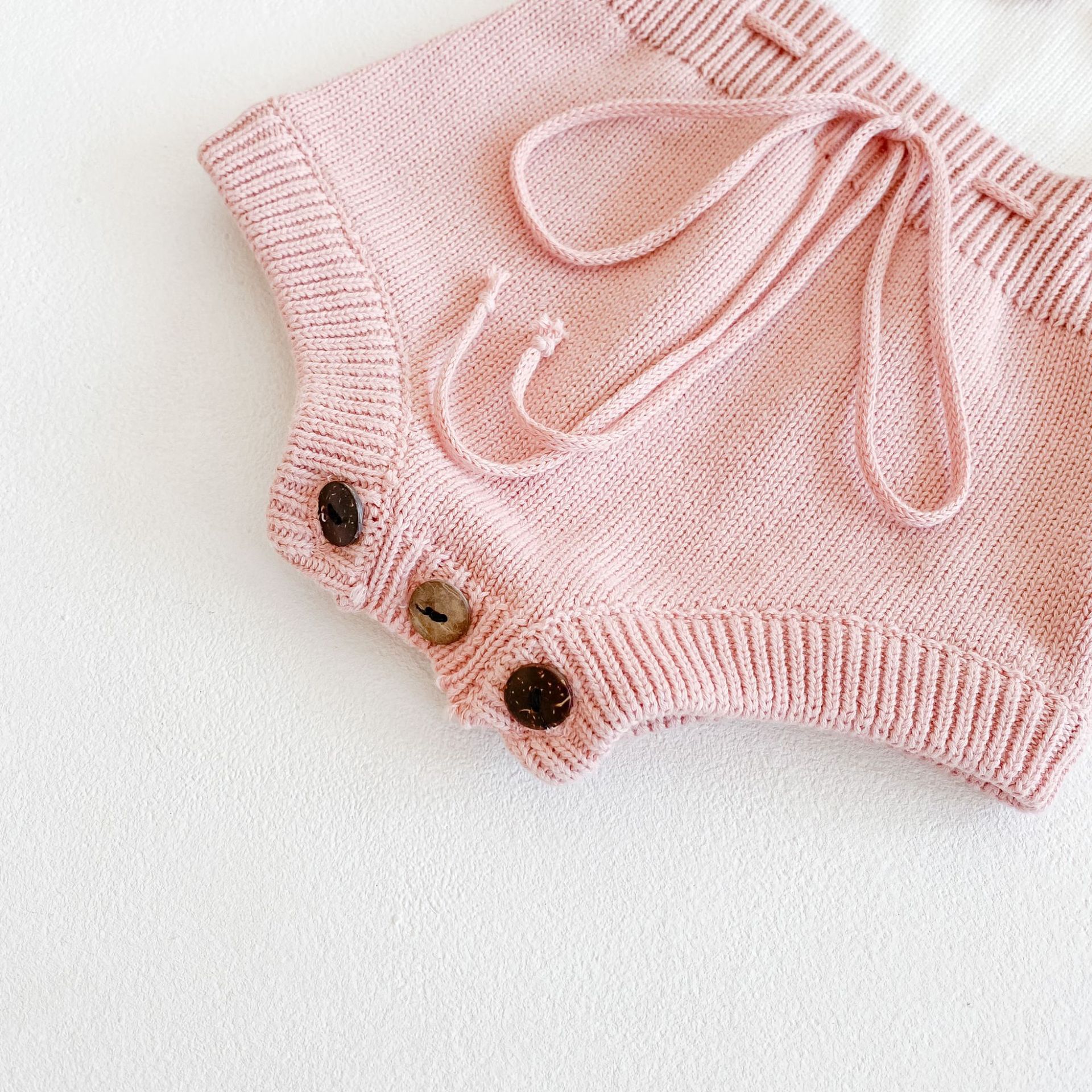 ODM Customization Floral Spring Baby Romper Organic Cotton Bodysuit Belted Wholesale Cotton Baby Knitted Romper