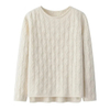 Cable Knitted Crew Neck Cashmere Sweater