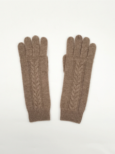 Cable Knit Cashmere Long Gloves
