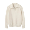 High Neck Zip-Up Cashmere Pullover 