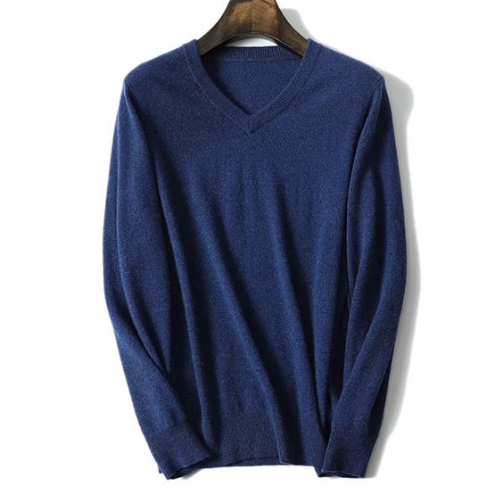 Men\'s Knitted V-neck Cashmere Sweater