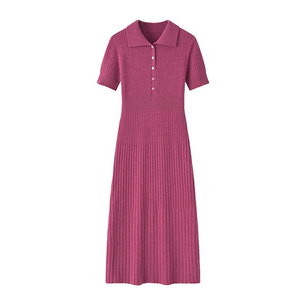 womens short sleeve polo cashmere jumper dresses