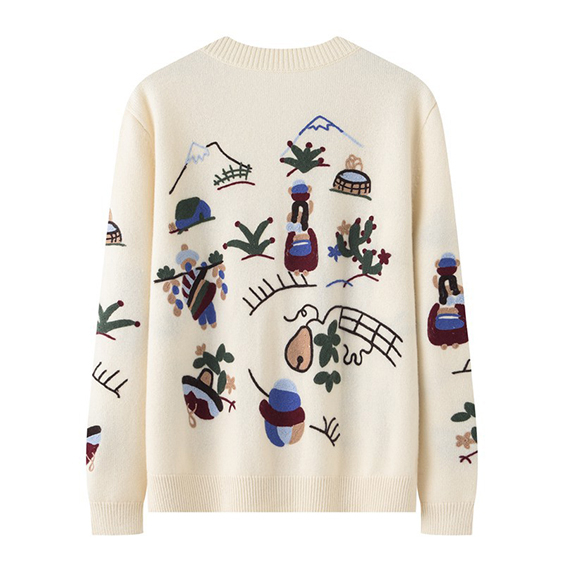 Lule të qëndisura me porosi triko carmere carmere cardigan