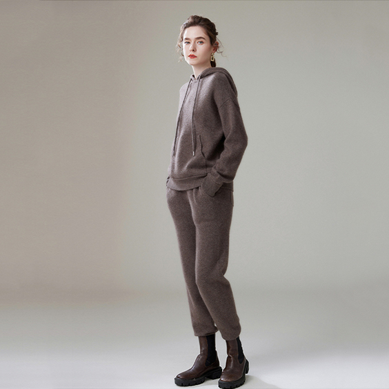 Cashmere Hoodie And Jogger Set For Women