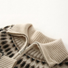 Women's cashmere knit fair isle cardigan sweater with zipper