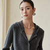 Women's Cozy Cable Knit cashmere Cardigan with hooded