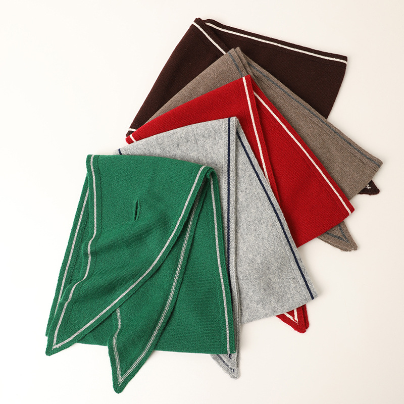 cashmere knit triangle neck scarf