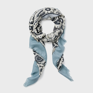 Womens Oversized Print Designer Silk Cashmere Blend Scarf
