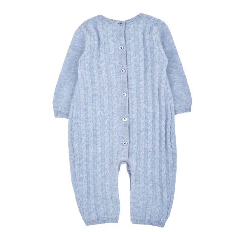 Baby Cable Knitted Cashmere Rompers