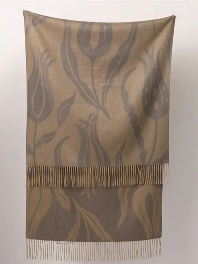  Double Side Jacquard Cashmere Scarf detail2