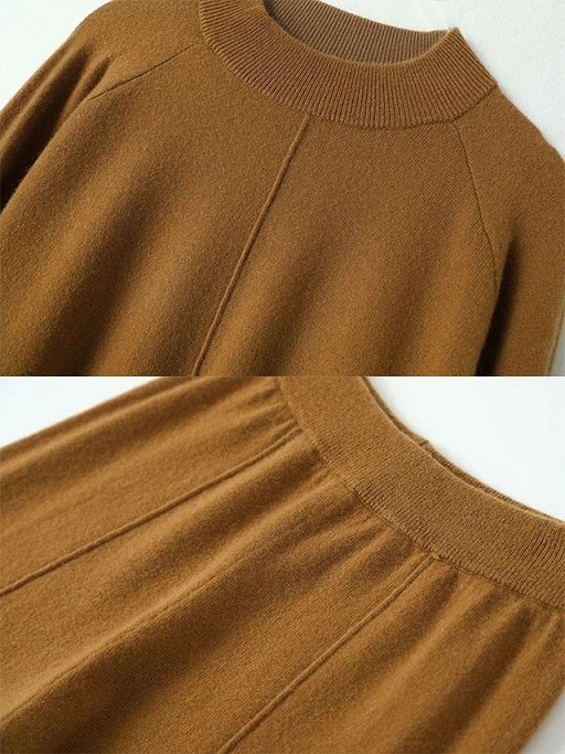 Lady Casual Plain Cashmere Set detail1