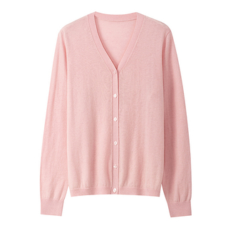 Women 100% Wool V Neck Simple Style Cardigan