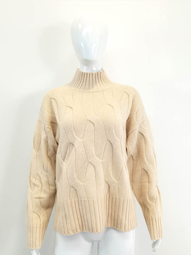 Women High Neck Crinkle Jumper