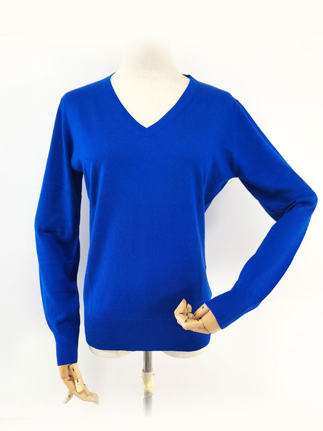 Multicolored Women V Neck Cashmere Jumper