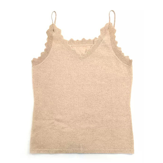 Womens cashmere camisole vest beige 