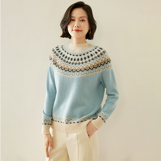 Women's Imfield cashmere fair isle pattern sweater Pullover