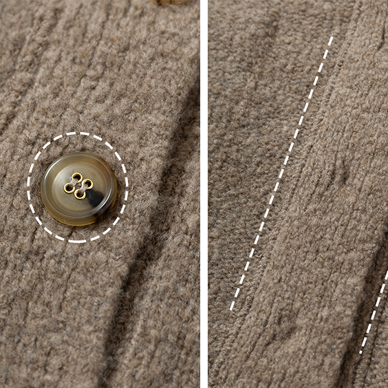 Ma&szlig;geschneiderte Damen-Kaschmir-Strickjacke mit lockerer Passform und V-Ausschnitt, Inner Mongolia Pure Cashmere Knit Sweater Factory OEM