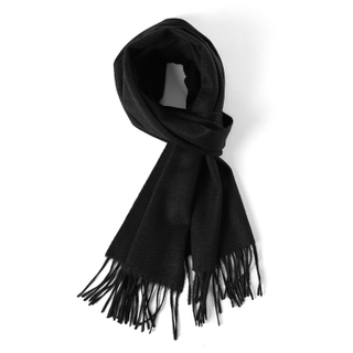 Solid Black Color Cashmere Scarf
