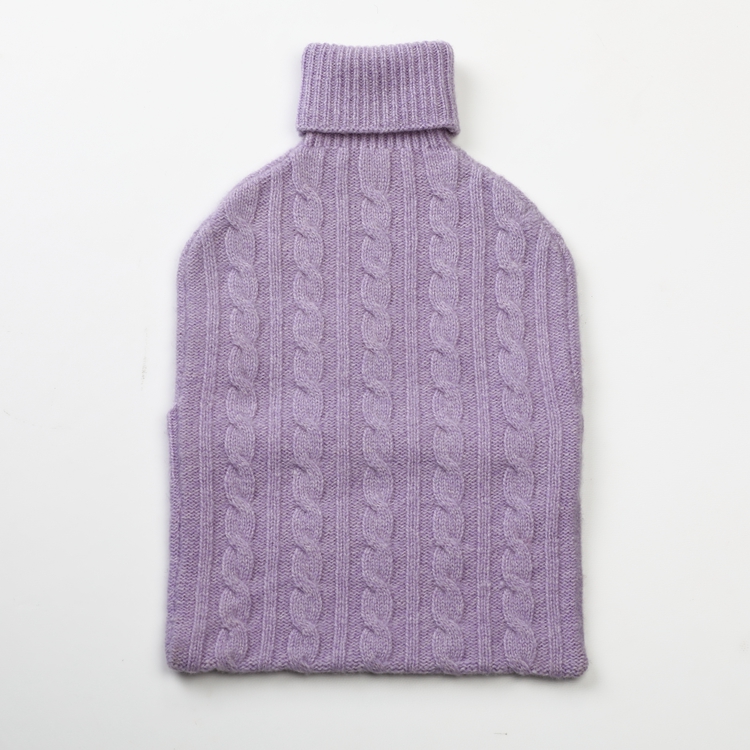 Cable Knitted Cashmere Bottle Cover